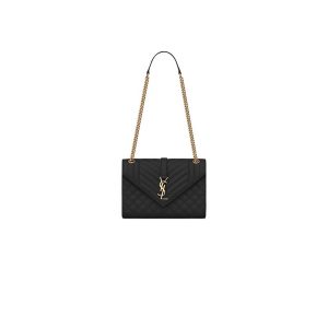 YSL ENVELOPE MEDIUM IN QUILTED GRAIN DE POUDRE EMBOSSED LEATHER