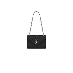 YSL ENVELOPE MEDIUM IN QUILTED GRAIN DE POUDRE EMBOSSED LEATHER