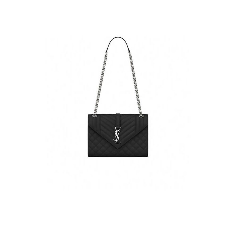 YSL ENVELOPE MEDIUM IN QUILTED GRAIN DE POUDRE EMBOSSED LEATHER