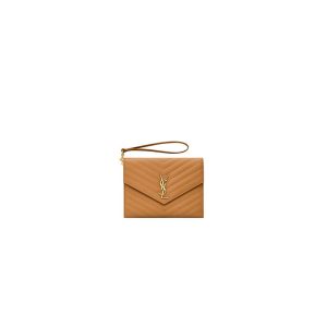 YSL CASSANDRE matelassé leather flap clutch