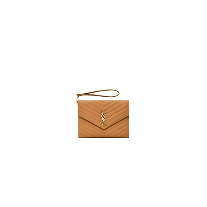 YSL CASSANDRE matelassé leather flap clutch