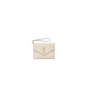 YSL CASSANDRE matelassé leather flap clutch
