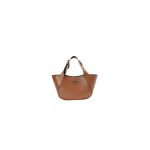 Prada Medium Enamel Triangle Logo Leather Tote Bag(high-end grade)