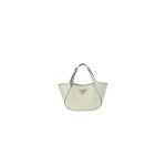 Prada Medium Enamel Triangle Logo Leather Tote Bag(high-end grade)