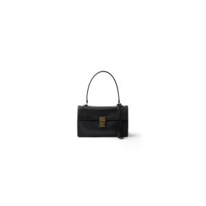 Prada Triangle logo leather tote