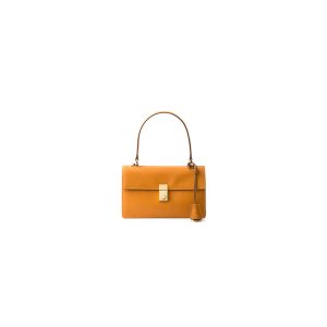 Prada Triangle logo leather tote