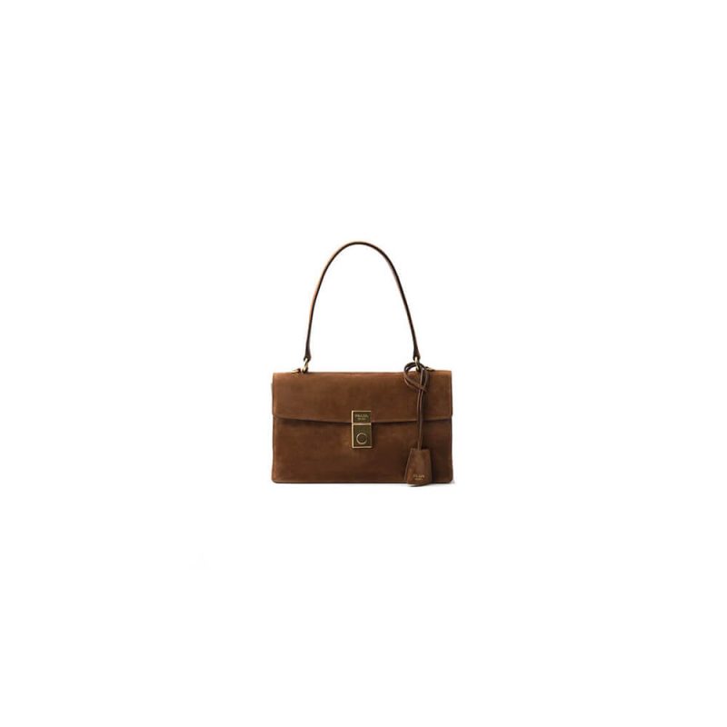 Prada Triangle logo leather tote