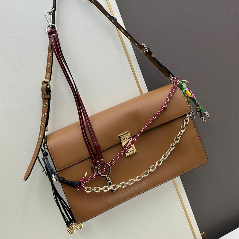 Prada Soft Sound large leather shoulder bag with charms(high-end grade) - Image 2
