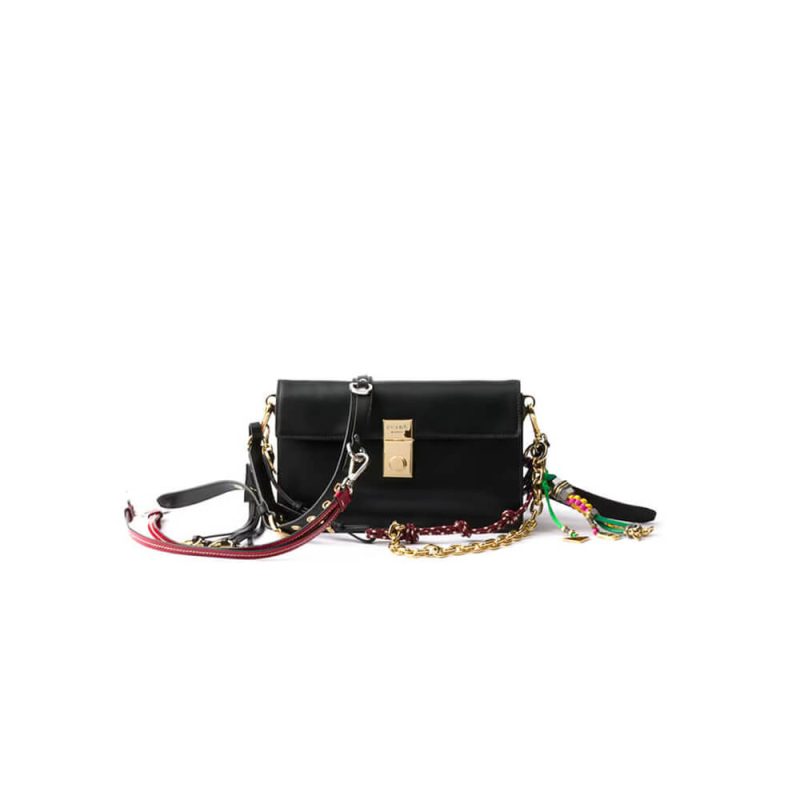 Prada Soft Sound small leather shoulder bag with charms(high-end grade)