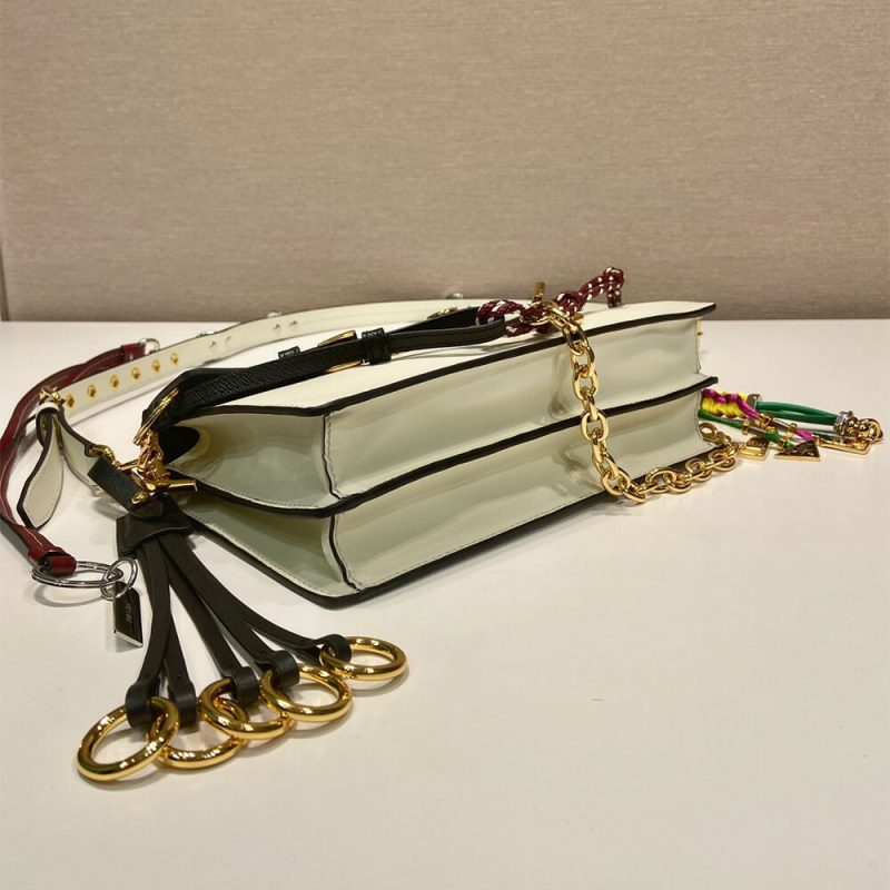 Prada Soft Sound small leather shoulder bag with charms(high-end grade) - Image 6