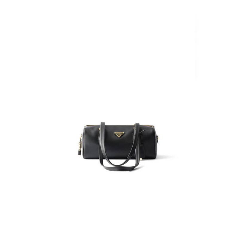 Prada Medium leather top-handle bag with padlock(high-end grade)