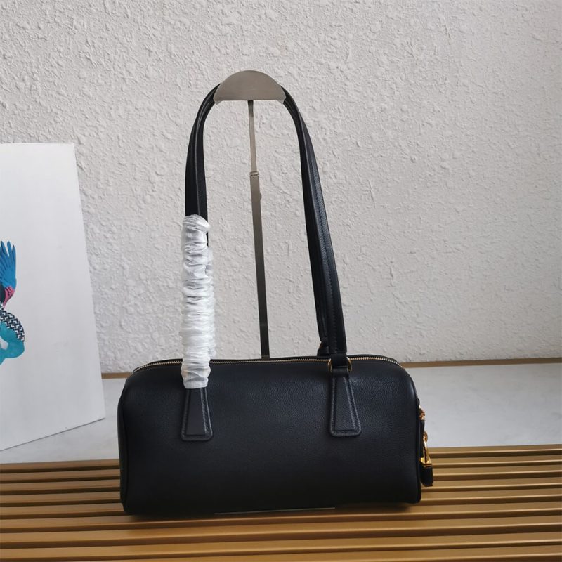 Prada Medium leather top-handle bag with padlock(high-end grade) - Image 4