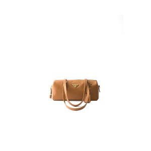 Prada Medium leather top-handle bag with padlock(high-end grade)