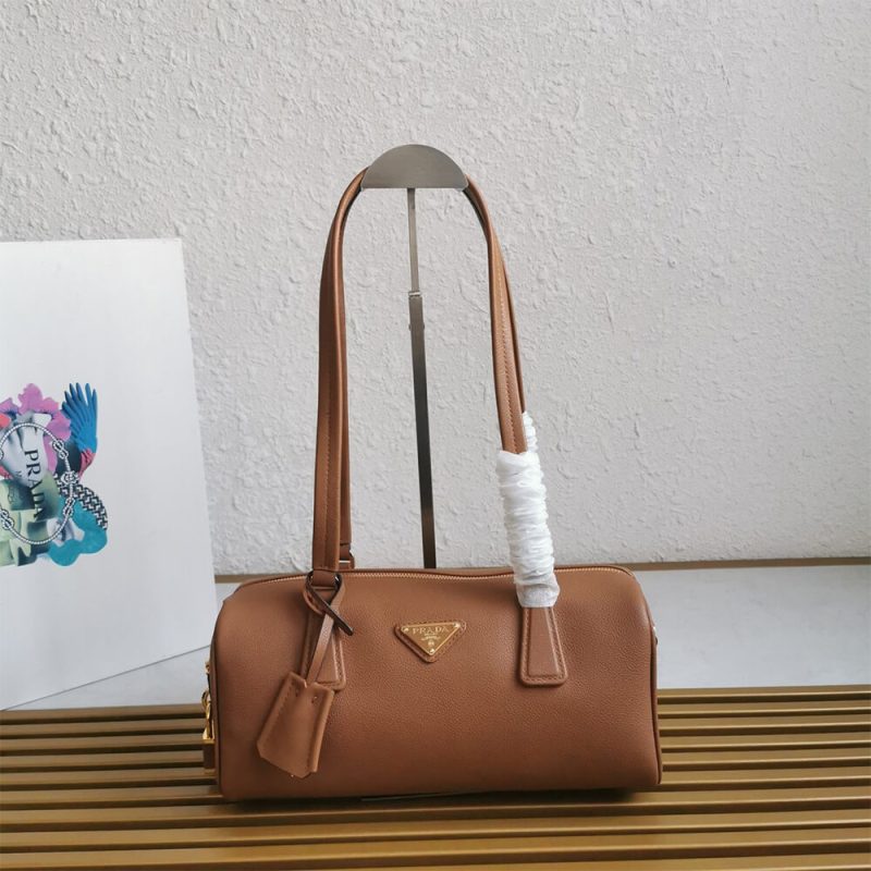 Prada Medium leather top-handle bag with padlock(high-end grade) - Image 2