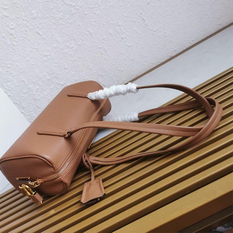 Prada Medium leather top-handle bag with padlock(high-end grade) - Image 5