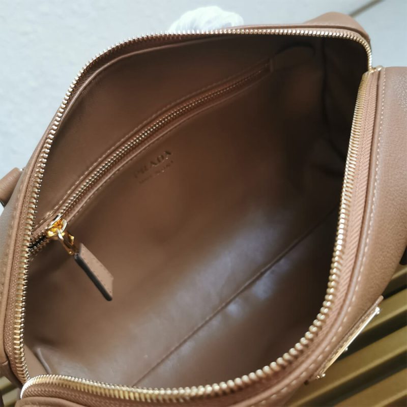 Prada Medium leather top-handle bag with padlock(high-end grade) - Image 8