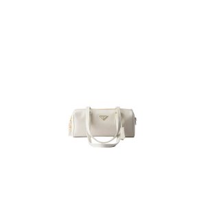 Prada Medium leather top-handle bag with padlock(high-end grade)