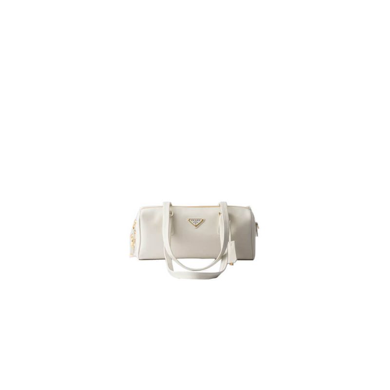 Prada Medium leather top-handle bag with padlock(high-end grade)