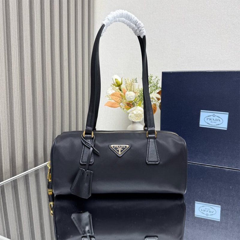 Prada Medium leather top-handle bag with padlock(high-end grade) - Image 2