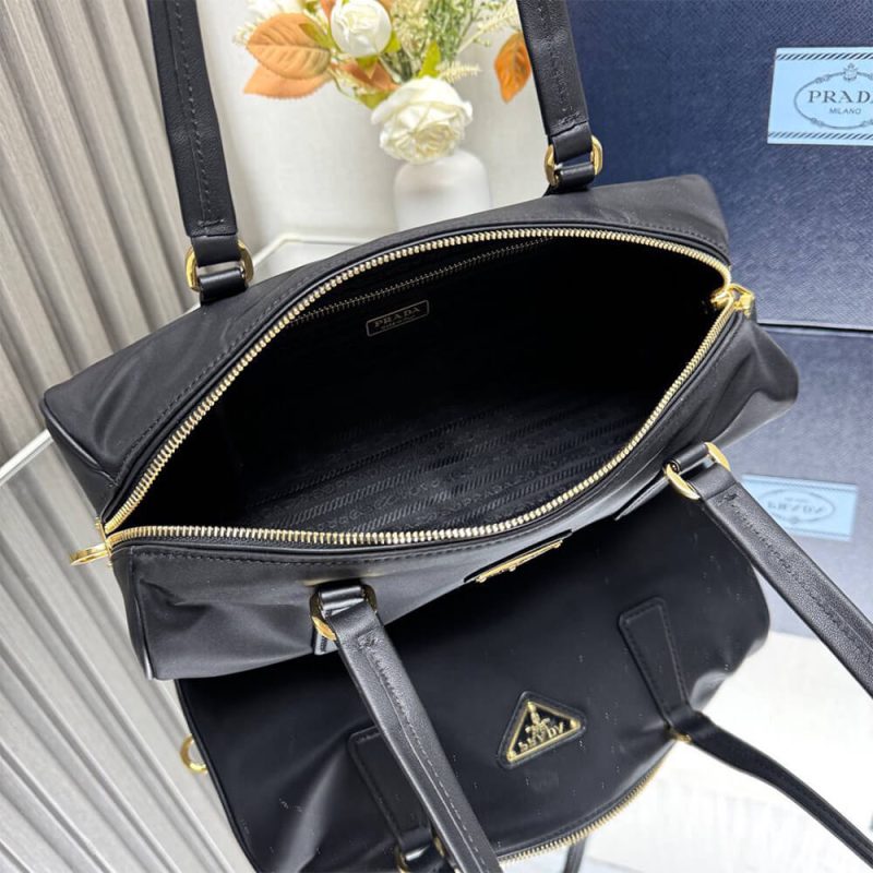Prada Medium leather top-handle bag with padlock(high-end grade) - Image 8
