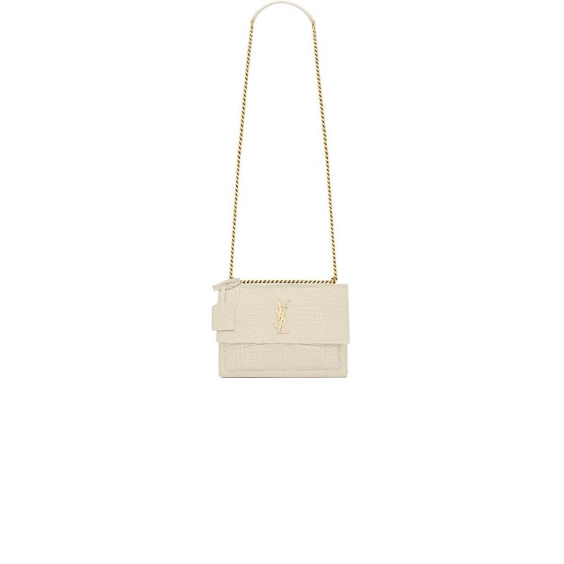 YSL Crocodile-embossed leather SUNSET Medium
