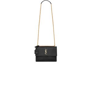 YSL Crocodile-embossed leather SUNSET Medium