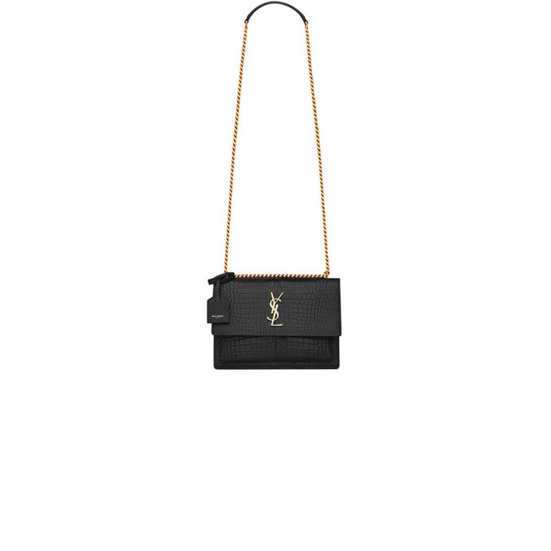 YSL Crocodile-embossed leather SUNSET Medium