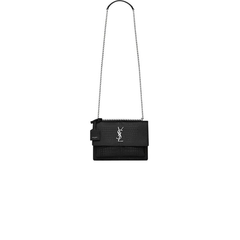 YSL Crocodile-embossed leather SUNSET Medium