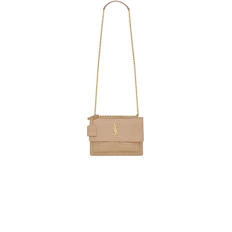 YSL Crocodile-embossed leather SUNSET Medium