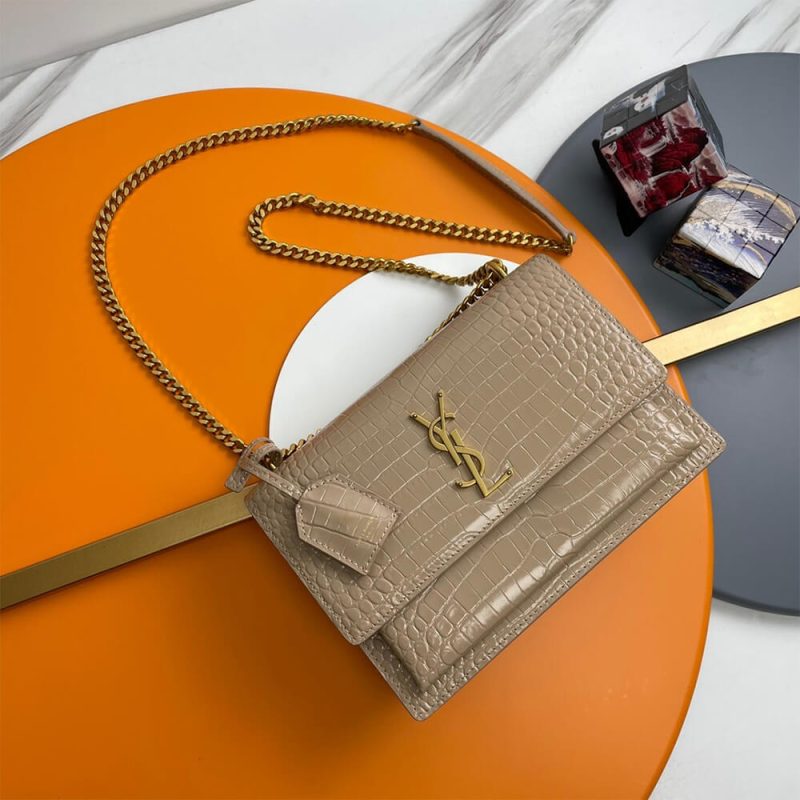 YSL Crocodile-embossed leather SUNSET Medium - Image 2
