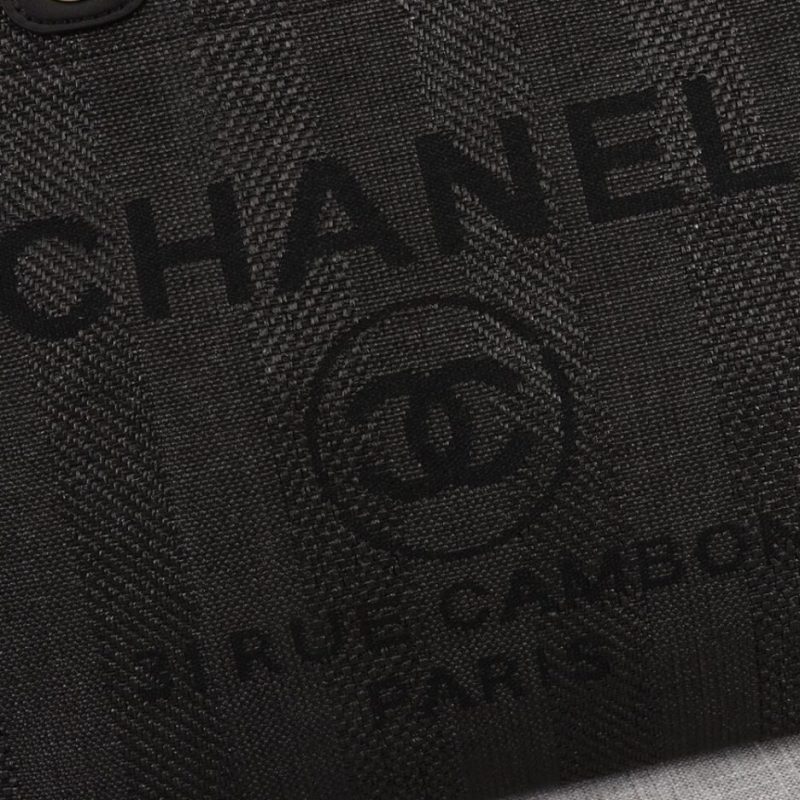 CHANEL Woven Straw Raffia Striped Medium Deauville Tote - Image 6