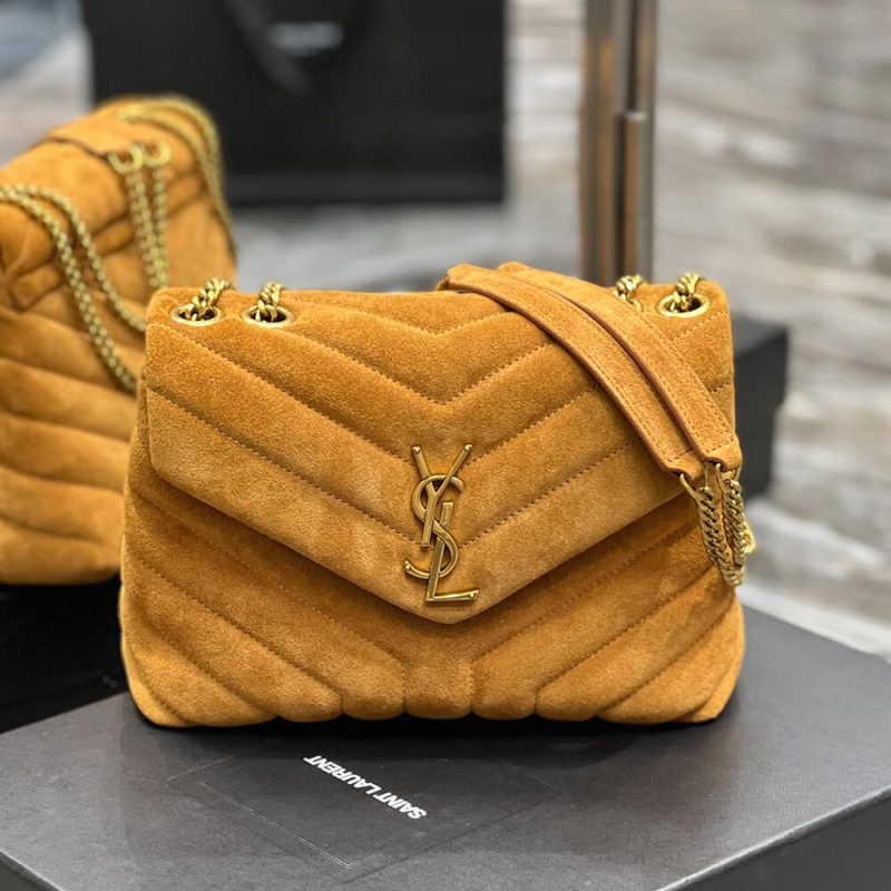 LOULOU SMALL CHAIN BAG IN “Y” QUILTED SUEDE - Image 2