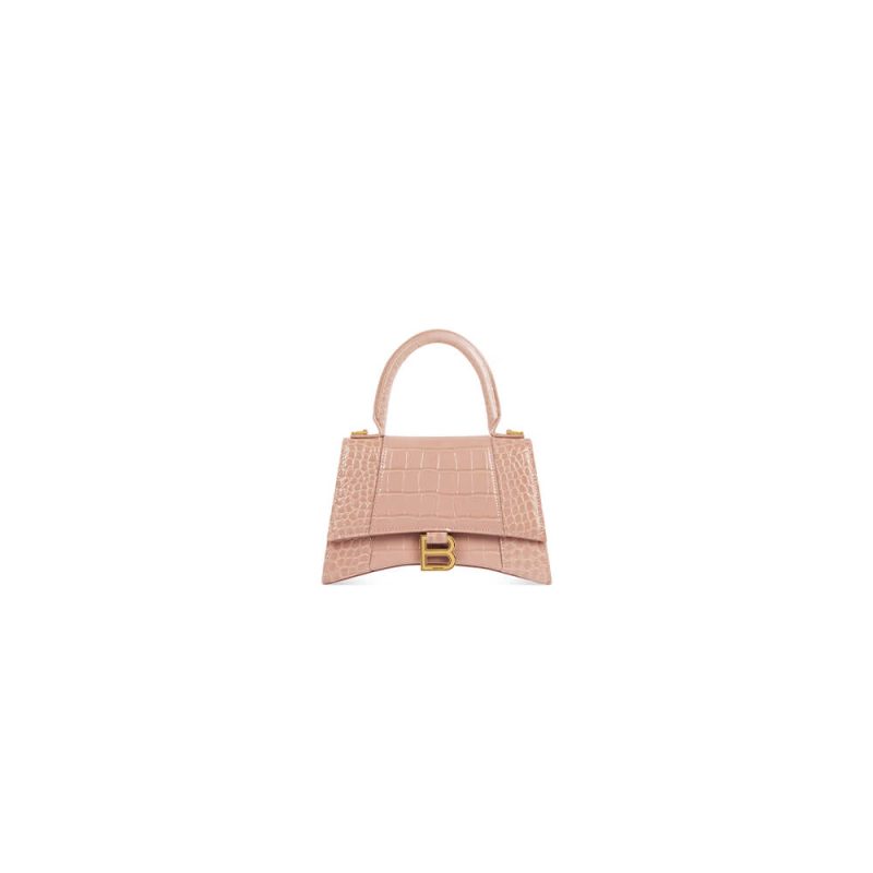 Balenciaga Hourglass small crocodile-embossed tote