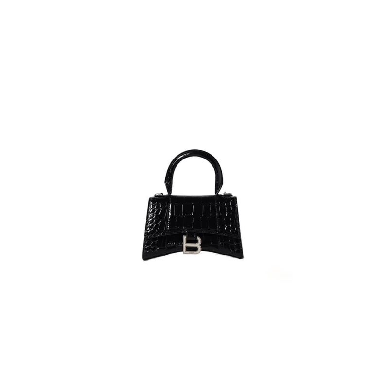 Balenciaga Hourglass small crocodile-embossed tote