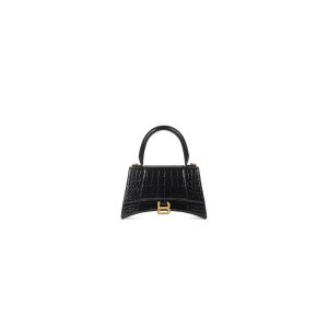Balenciaga Hourglass small crocodile-embossed tote