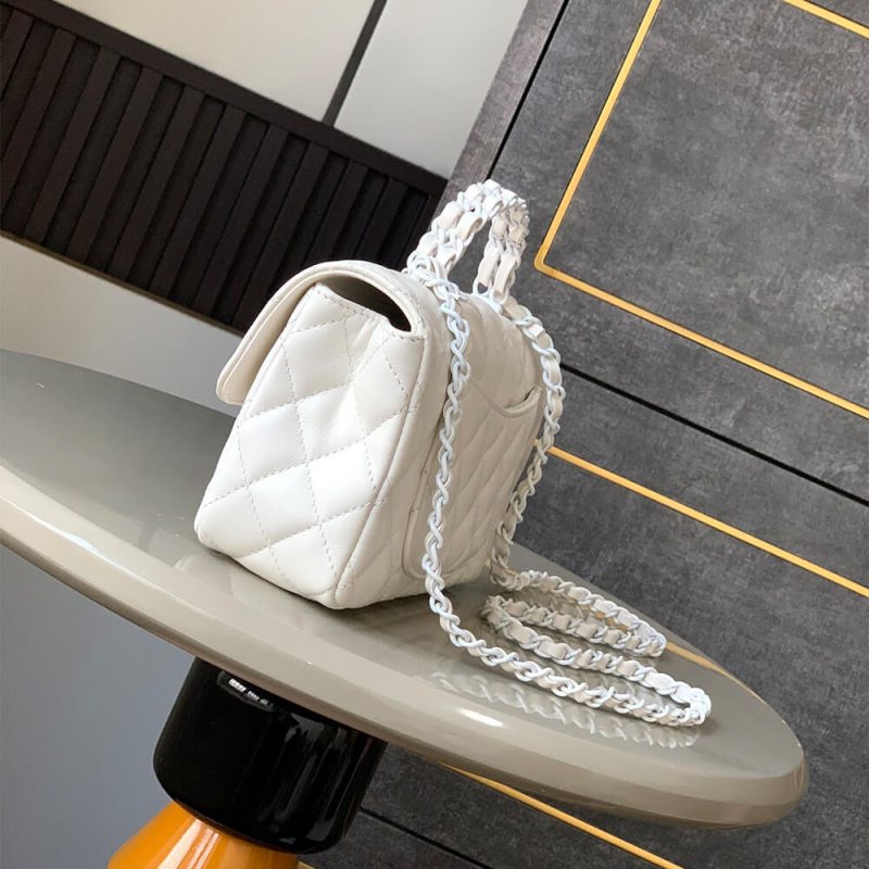 CHANEL Mini Flap Bag with Top Handle(high-end grade) - Image 3