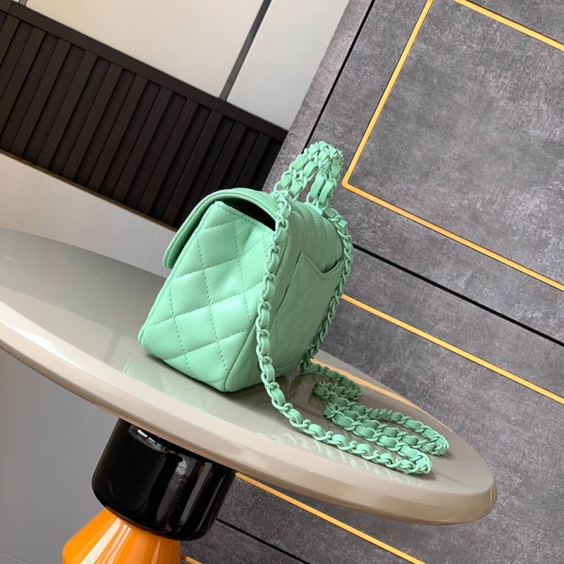 CHANEL Mini Flap Bag with Top Handle(high-end grade) - Image 3