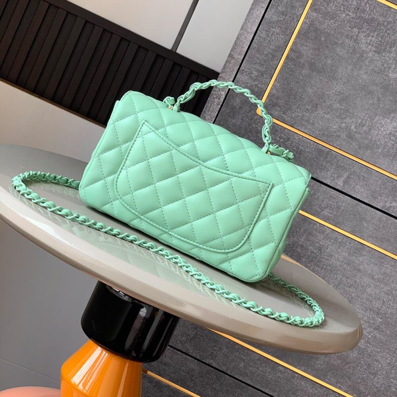CHANEL Mini Flap Bag with Top Handle(high-end grade) - Image 4