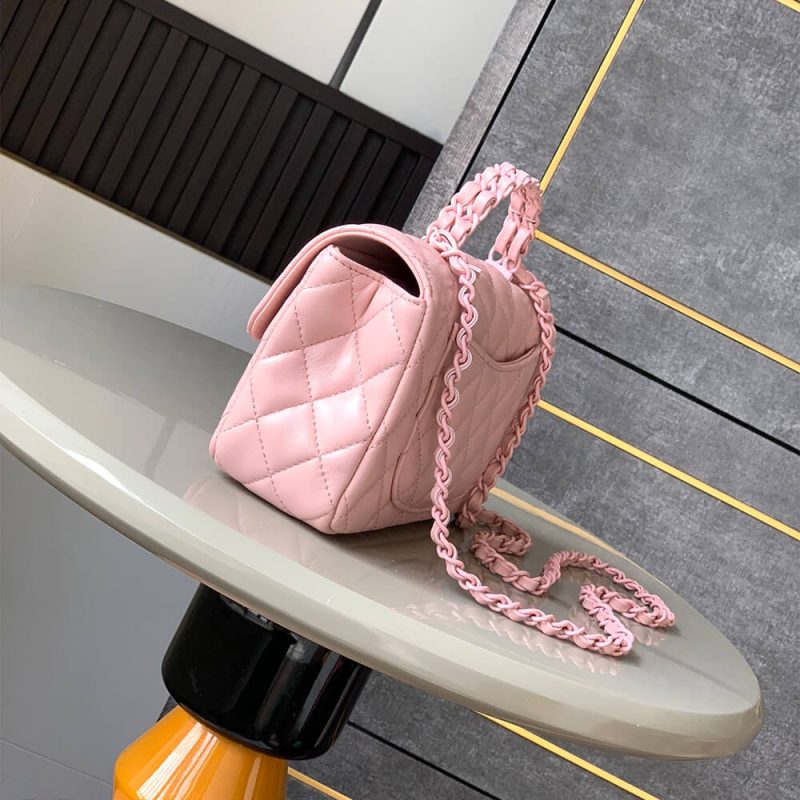 CHANEL Mini Flap Bag with Top Handle(high-end grade) - Image 3