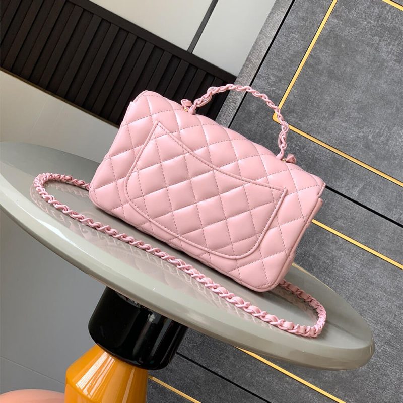 CHANEL Mini Flap Bag with Top Handle(high-end grade) - Image 4