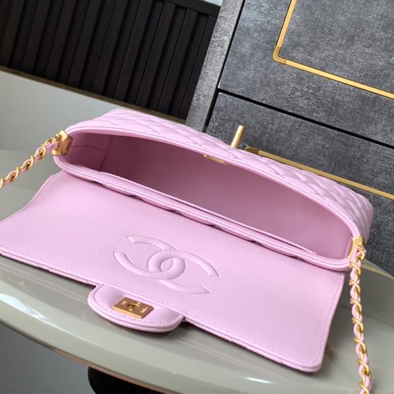 CHANEL large Flap Bag With Top Handle(high-end grade) - Image 8