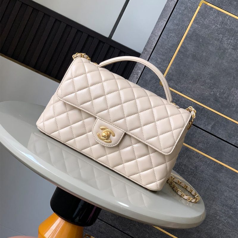 CHANEL large Flap Bag With Top Handle(high-end grade) - Image 2