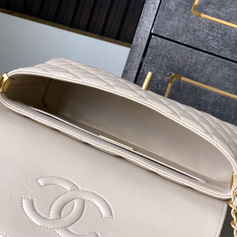 CHANEL large Flap Bag With Top Handle(high-end grade) - Image 8