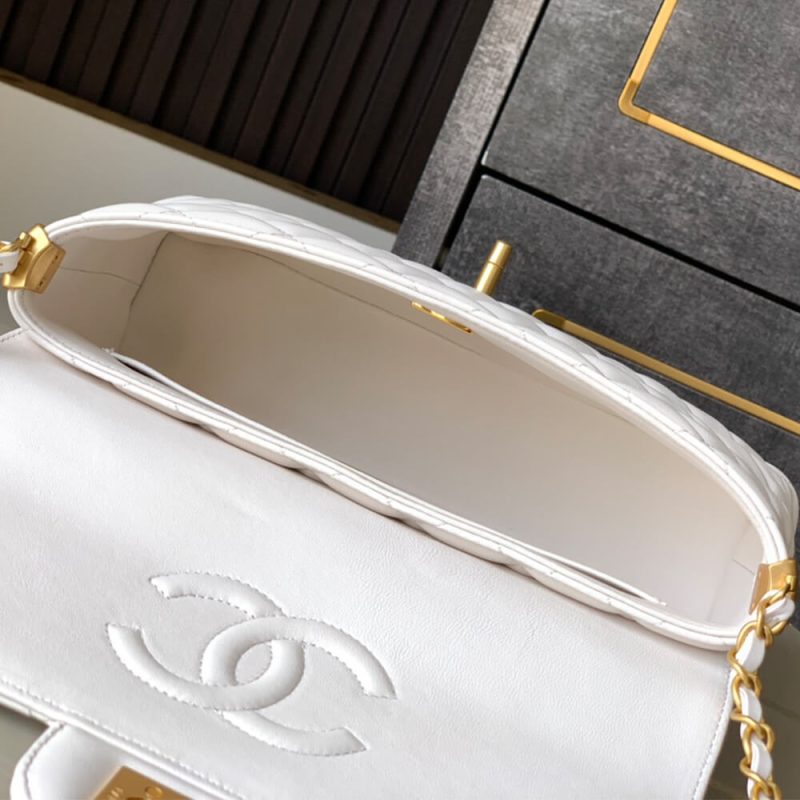 CHANEL large Flap Bag With Top Handle(high-end grade) - Image 8