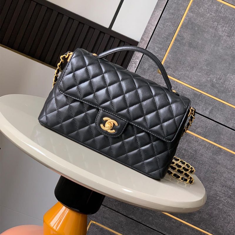 CHANEL large Flap Bag With Top Handle(high-end grade) - Image 2