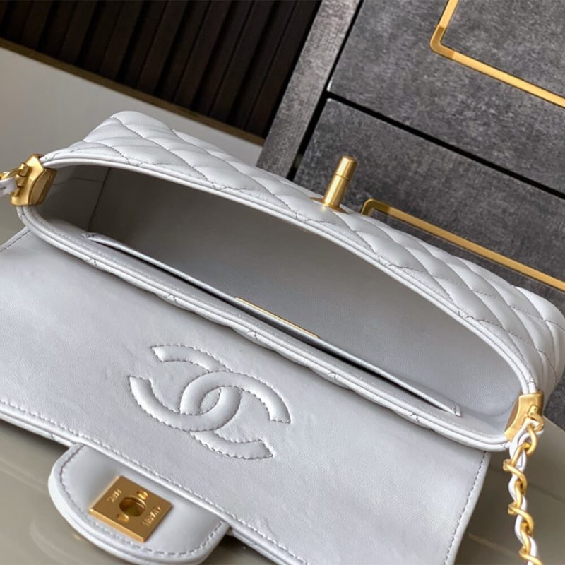 CHANEL Mini Flap Bag with Top Handle(high-end grade) - Image 8