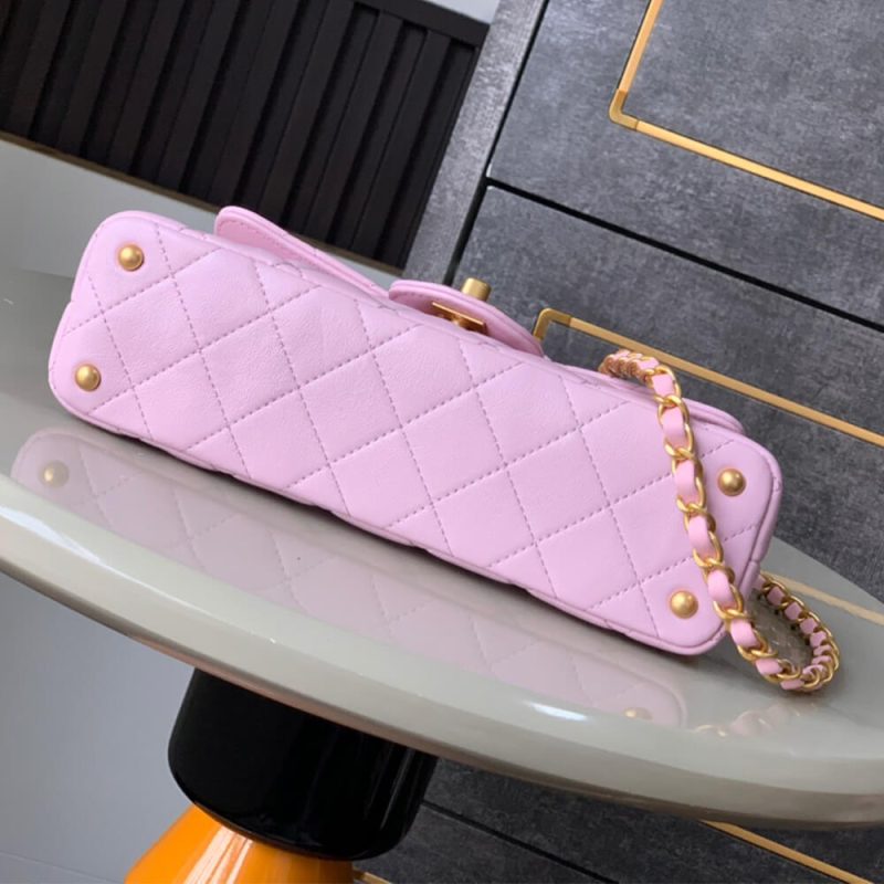 CHANEL Mini Flap Bag with Top Handle(high-end grade) - Image 5