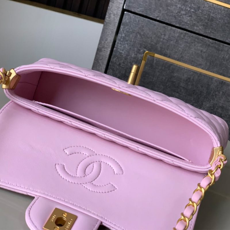 CHANEL Mini Flap Bag with Top Handle(high-end grade) - Image 8