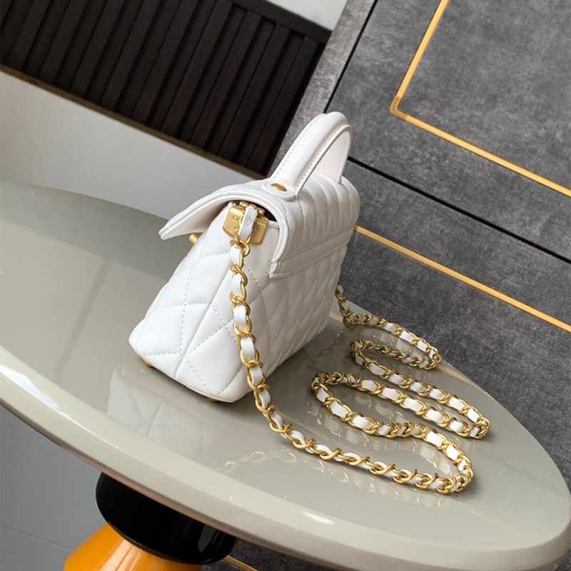 CHANEL Mini Flap Bag with Top Handle(high-end grade) - Image 3