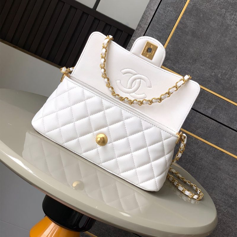 CHANEL Mini Flap Bag with Top Handle(high-end grade) - Image 6